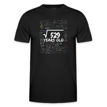 Square Root of 529 23RD Funny Math Birthday - Men's Functional T-Shirt - black - Front - AI Model Male 178 dark (178cm)