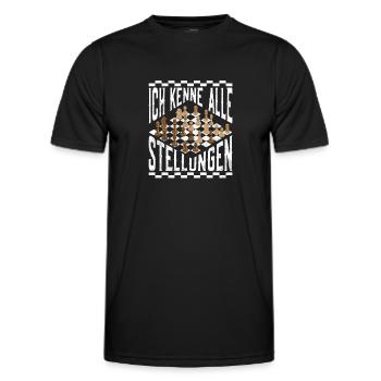 Ich kenne alle Stellungen Schachspiel König Schach - Männer Funktions-T-Shirt - Schwarz - Vorne - AI Model Male 178 dark (178cm)