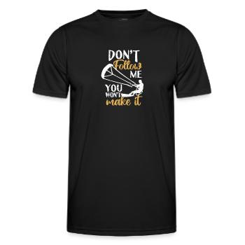 Drôle kitesurfer Kiteboard Ne me suivez pas vous - T-shirt sport Homme - noir - Devant - AI Model Male 178 dark (178cm)