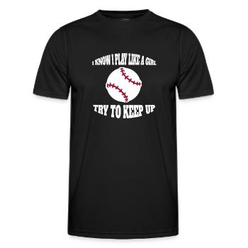Baseball Amateur de baseball Femme Jeu de baseball - T-shirt sport Homme - noir - Devant - AI Model Male 178 dark (178cm)