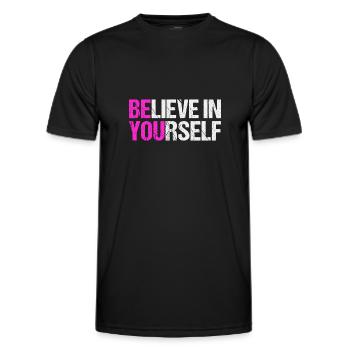 Believe in yourself - Männer Funktions-T-Shirt - Schwarz - Vorne - AI Model Male 178 dark (178cm)