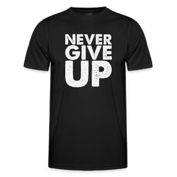 Never Give Up - Men's Functional T-Shirt - black - Front - AI Model Male 178 dark (178cm)