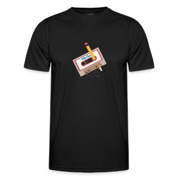 Kasette Mixtape 90s Oldschool - Männer Funktions-T-Shirt - Schwarz - Vorne - AI Model Male 178 dark (178cm)