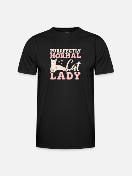 Purrfectly Normal Cat Lady Cat mom Love Cats Funny - Männer Funktions-T-Shirt - Schwarz