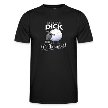 Ich bin nicht dick ich bin wolluminös Schafshirt - Männer Funktions-T-Shirt - Schwarz - Vorne - AI Model Male 178 dark (178cm)