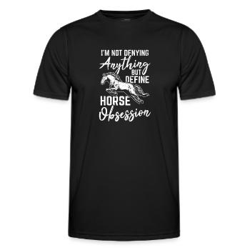Je ne nie rien d’autre que de définir l’obsession du cheval - T-shirt sport Homme - noir - Devant - AI Model Male 178 dark (178cm)