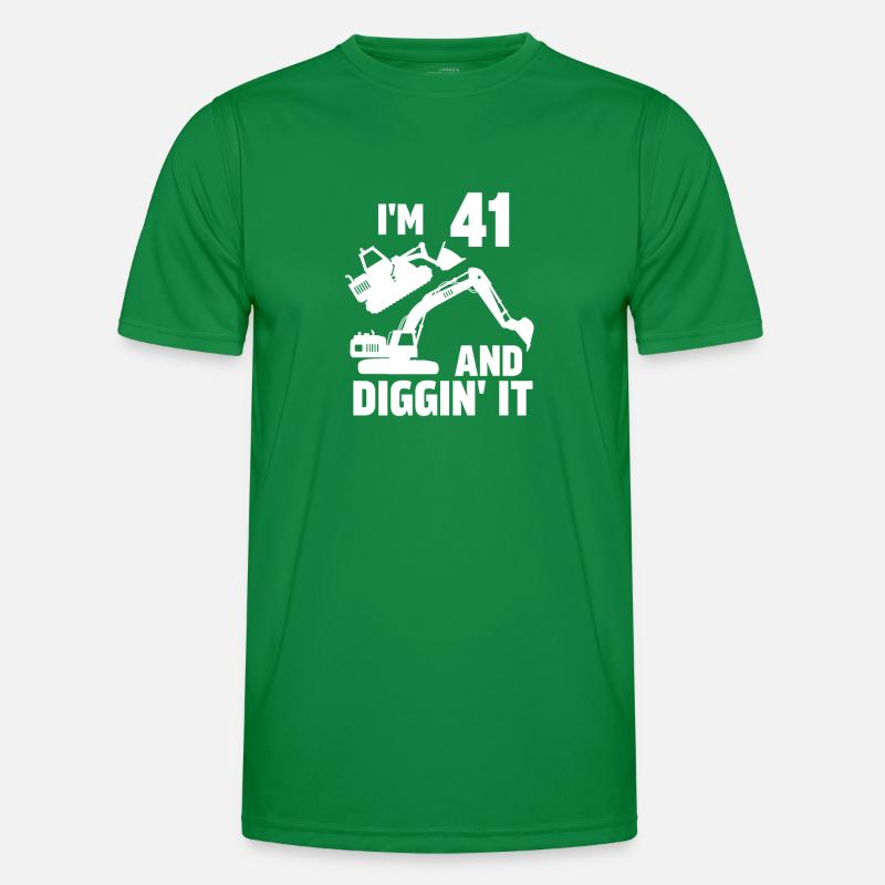 Ich bin 41 und Diggin' It Männer Funktions-T-Shirt