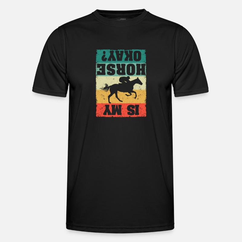 Drôle de chevaux de retour en train de tomber du cavalier est mon T-shirt sport Homme