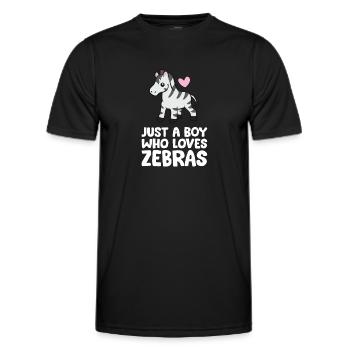Nur ein Junge, der Zebras liebt - Männer Funktions-T-Shirt - Schwarz - Vorne - AI Model Male 178 dark (178cm)