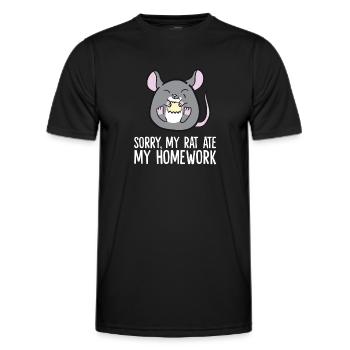 Sorry My Rat Ate My Homework School Homework Rat - Men's Functional T-Shirt - black - Front - AI Model Male 178 dark (178cm)