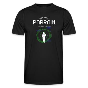 Bientôt Parrain Cadeau Pour Futur Père Baptême - Men's Functional T-Shirt - black - Front - AI Model Male 178 dark (178cm)