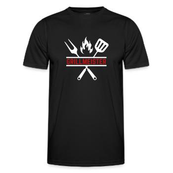 grillmeister - Männer Funktions-T-Shirt - Schwarz - Vorne - AI Model Male 178 dark (178cm)
