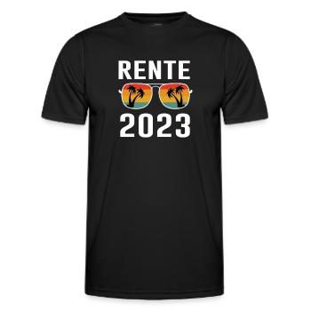 Rente 2023 Rentner Geschenk Ruhestand Senior - Männer Funktions-T-Shirt - Schwarz - Vorne - AI Model Male 178 dark (178cm)