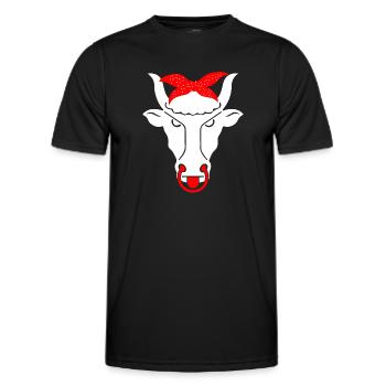 Swiss cow - Men's Functional T-Shirt - black - Front - AI Model Male 178 dark (178cm)