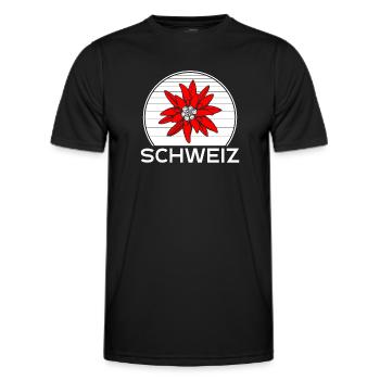 Gentiane suisse - T-shirt sport Homme - noir - Devant - AI Model Male 178 dark (178cm)
