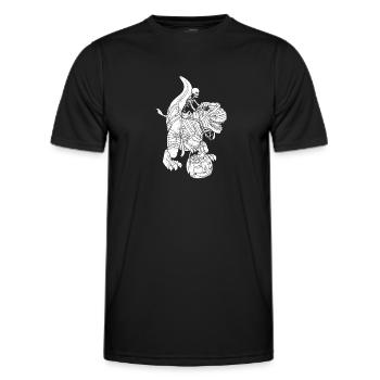 Skeleton Riding Dinosaur T Rex Halloween Rider - Men's Functional T-Shirt - black - Front - AI Model Male 178 dark (178cm)