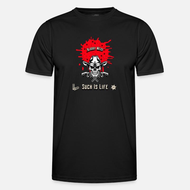 Blutiger Skelett- Männer Funktions-T-Shirt