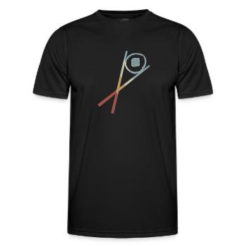 Sushi Chopsticks Sake Maki Retro Style Vintage - Men's Functional T-Shirt - black - Front - AI Model Male 178 dark (178cm)