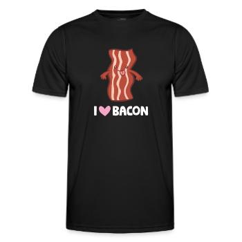 Bacon Lover Breakfast Bacon I Love Bacon - Men's Functional T-Shirt - black - Front - AI Model Male 178 dark (178cm)