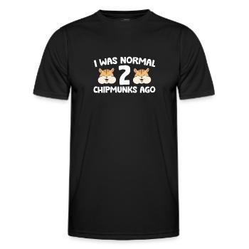 Chipmunk Pet Owner I Was Normal 2 Chipmunks Ago - Men's Functional T-Shirt - black - Front - AI Model Male 178 dark (178cm)