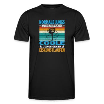 Normale Jungs Hausaufgaben coole Eiskunstlauf - Männer Funktions-T-Shirt - Schwarz - Vorne - AI Model Male 178 dark (178cm)