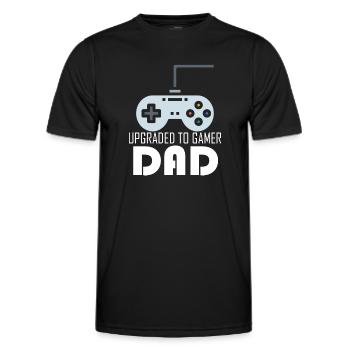 Upgraded to Gamer Dad Matching Video Game Players - Men's Functional T-Shirt - black - Front - AI Model Male 178 dark (178cm)