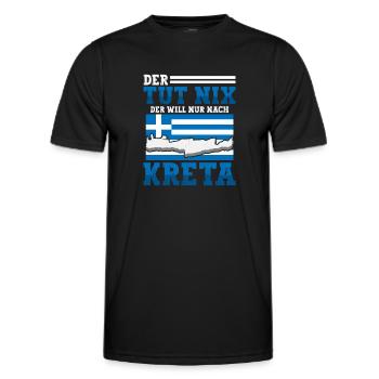 Kreta der tut nix Griechenland Urlaub - Männer Funktions-T-Shirt - Schwarz - Vorne - AI Model Male 178 dark (178cm)