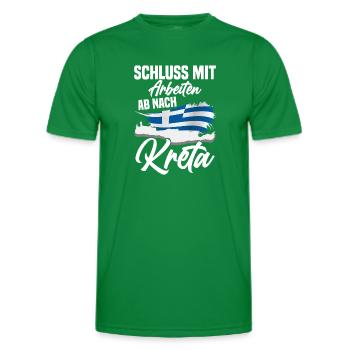 Schluss mit arbeiten ab nach Kreta Urlaub - Männer Funktions-T-Shirt - Kelly Green - Vorne - AI Model Male 178 dark (178cm)