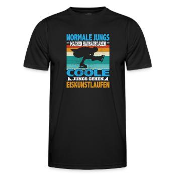 Normale Jungs Hausaufgaben coole Eiskunstlauf - Männer Funktions-T-Shirt - Schwarz - Vorne - AI Model Male 178 dark (178cm)