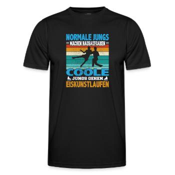 Normale Jungs Hausaufgaben coole Eiskunstlauf - Männer Funktions-T-Shirt - Schwarz - Vorne - AI Model Male 178 dark (178cm)