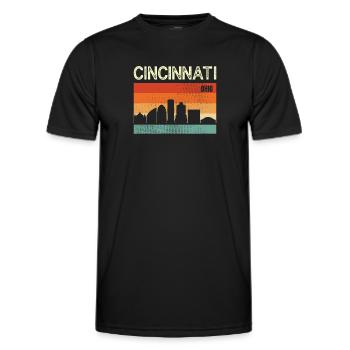 Cincinnati, Ohio - Men's Functional T-Shirt - black - Front - AI Model Male 178 dark (178cm)