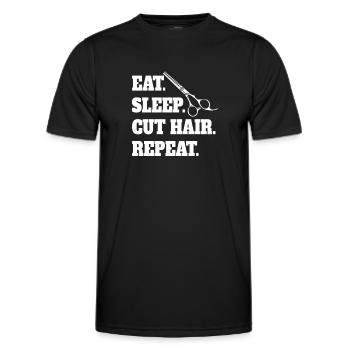 Coiffeur Ciseaux Peigne Femme Ciseaux Fille - T-shirt sport Homme - noir - Devant - AI Model Male 178 dark (178cm)