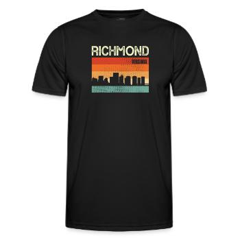 Richmond Virginia - Men's Functional T-Shirt - black - Front - AI Model Male 178 dark (178cm)