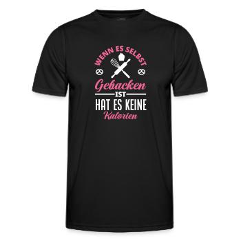 Wenn Es Selbst Gebacken Ist Hat Es Keine Kalorien - Männer Funktions-T-Shirt - Schwarz - Vorne - AI Model Male 178 dark (178cm)