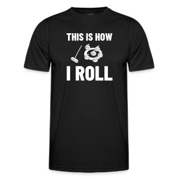 Curling Sport Spiel Spieler Curlingsteine Eis - Männer Funktions-T-Shirt - Schwarz - Vorne - AI Model Male 178 dark (178cm)