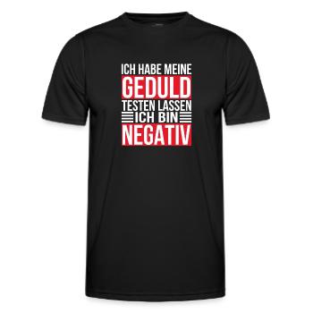 Ich habe meine Geduld testen lassen, bin negativ - Männer Funktions-T-Shirt - Schwarz - Vorne - AI Model Male 178 dark (178cm)