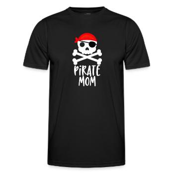 Skull and Crossbones Jolly Roger Pirate Mom - Männer Funktions-T-Shirt - Schwarz - Vorne - AI Model Male 178 dark (178cm)