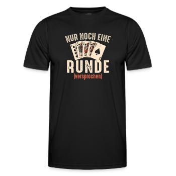 Doppelkopf nur noch eine Runde Kartenspiel - Männer Funktions-T-Shirt - Schwarz - Vorne - AI Model Male 178 dark (178cm)