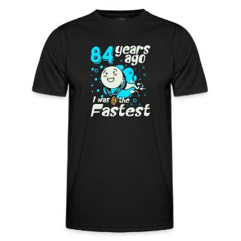84 years ago I was the fastest 84th birthday - Men's Functional T-Shirt - black - Front - AI Model Male 178 dark (178cm)