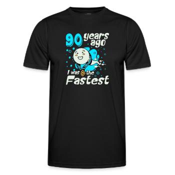 90 years ago I was the fastest 90th birthday - Men's Functional T-Shirt - black - Front - AI Model Male 178 dark (178cm)