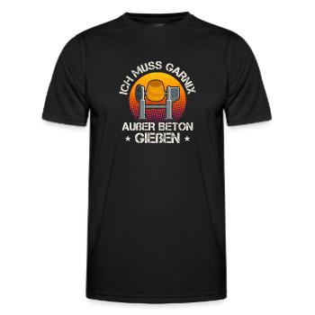 Ich muss garnix Beton gießen Betonbauer - Männer Funktions-T-Shirt - Schwarz - Vorne - AI Model Male 178 dark (178cm)