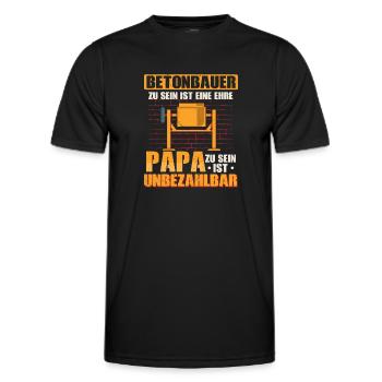 Betonbauer Papa sein unbezahlbar - Männer Funktions-T-Shirt - Schwarz - Vorne - AI Model Male 178 dark (178cm)