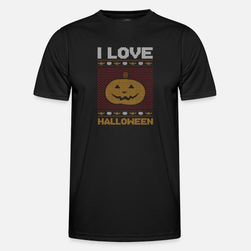Stitch Pattern Pumpkin Creature Love Halloween Männer Funktions-T-Shirt