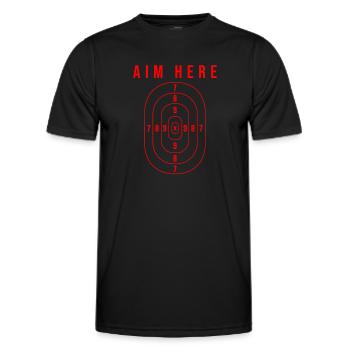 Aim Here - Shooting Range Target - Männer Funktions-T-Shirt - Schwarz - Vorne - AI Model Male 178 dark (178cm)