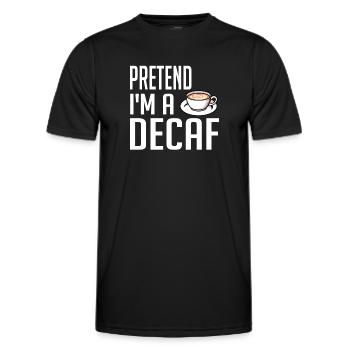 Café décaféiné Caféine Sans caféine - T-shirt sport Homme - noir - Devant - AI Model Male 178 dark (178cm)