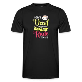Decaffeinated Coffee Caffeine Decaffeinated - Men's Functional T-Shirt - black - Front - AI Model Male 178 dark (178cm)