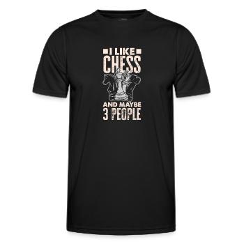 Lustiges Schach Spieler Schachspieler Geschenk - Männer Funktions-T-Shirt - Schwarz - Vorne - AI Model Male 178 dark (178cm)