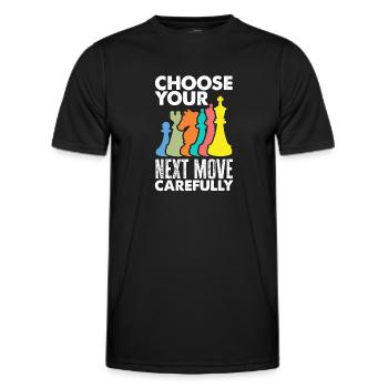 Lustiges Schach Spieler Schachspieler Geschenk - Männer Funktions-T-Shirt - Schwarz - Vorne - AI Model Male 178 dark (178cm)