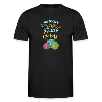 Häkeln - Männer Funktions-T-Shirt - Schwarz - Vorne - AI Model Male 178 dark (178cm)