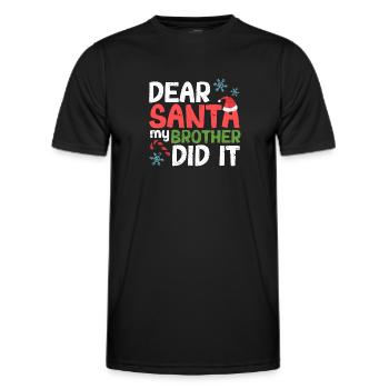 Lieber Weihnachtsmann Mein Bruder hat es getan - Männer Funktions-T-Shirt - Schwarz - Vorne - AI Model Male 178 dark (178cm)